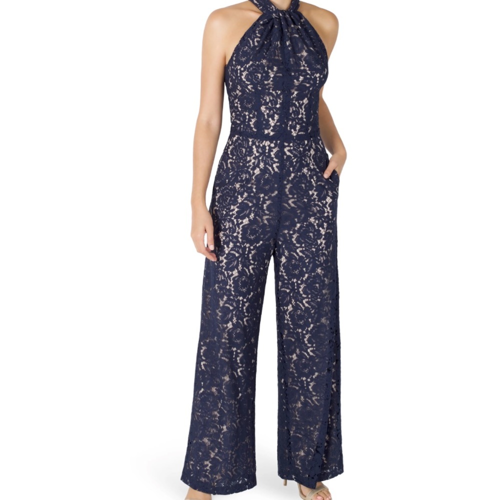 NWT Julia Jordan nude and navy jumpsuit